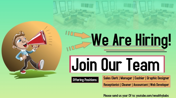 We are hiring | Vacancy Digitalt display (16:9) template